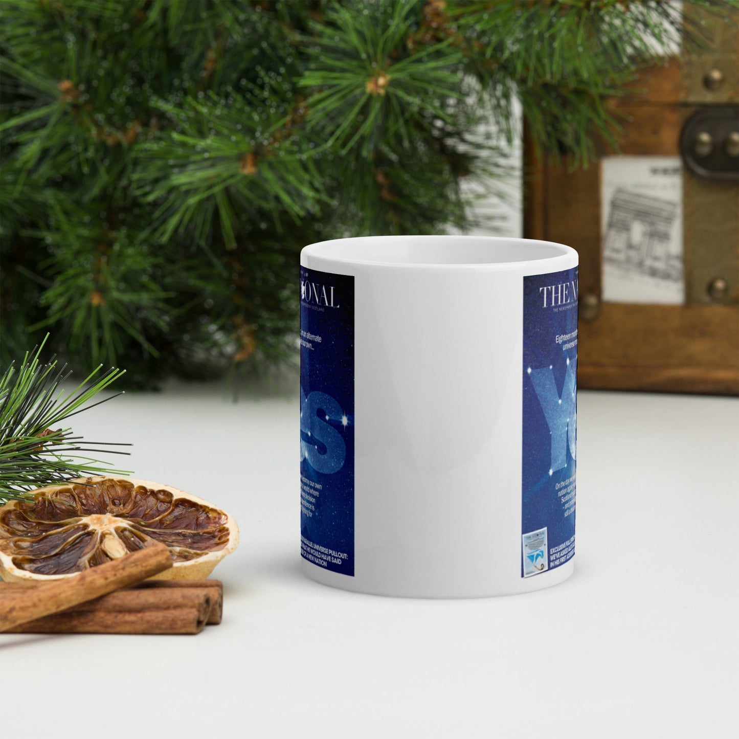 White glossy mug