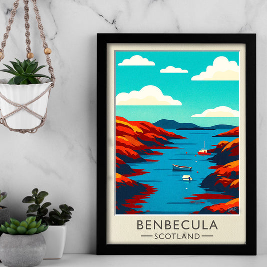 Vintage Travel Poster — Benbecula, Scotland