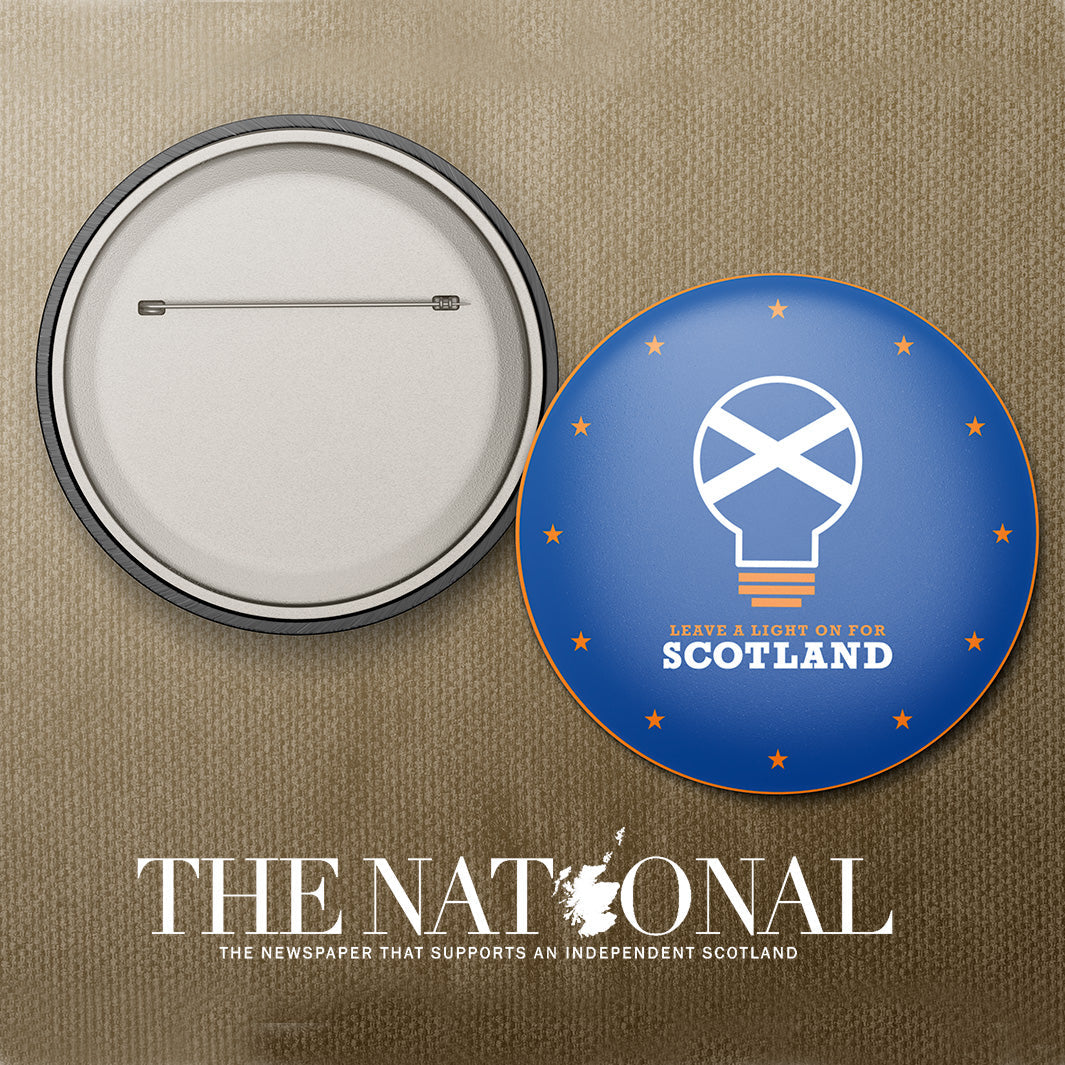 National - Leave A Light On Pin Badge